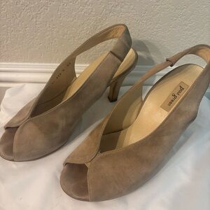 Paul Green Tan Peep Toe Heels